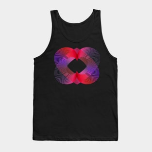 Geometric red pink love heart abstract Tank Top